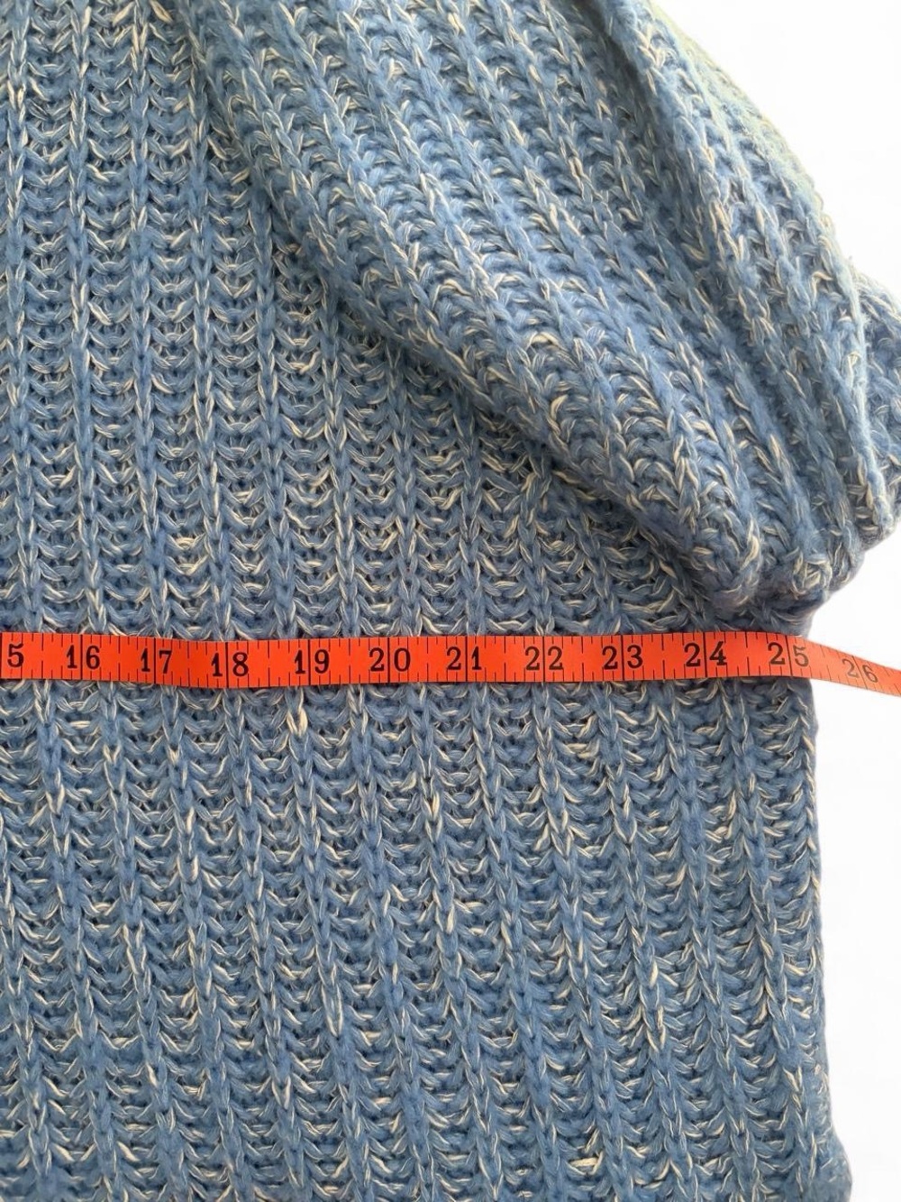 Anthropologie Pilcro Blue Marled Mock Neck Oversized Chunky Ribbed Knit Sweater - Picture 5 of 8